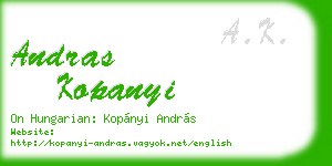 andras kopanyi business card